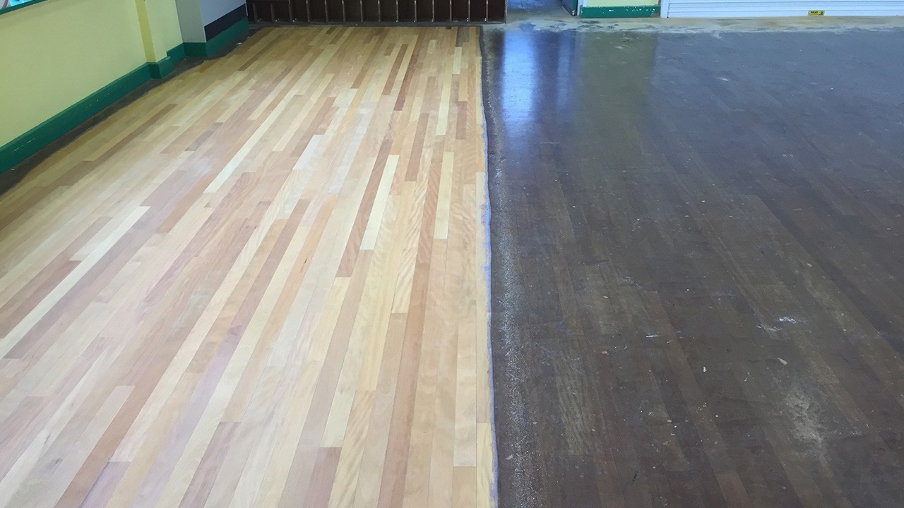 Wood Floor Restoration at St John of Beverley School Wood Floor Restoration, Renue UK